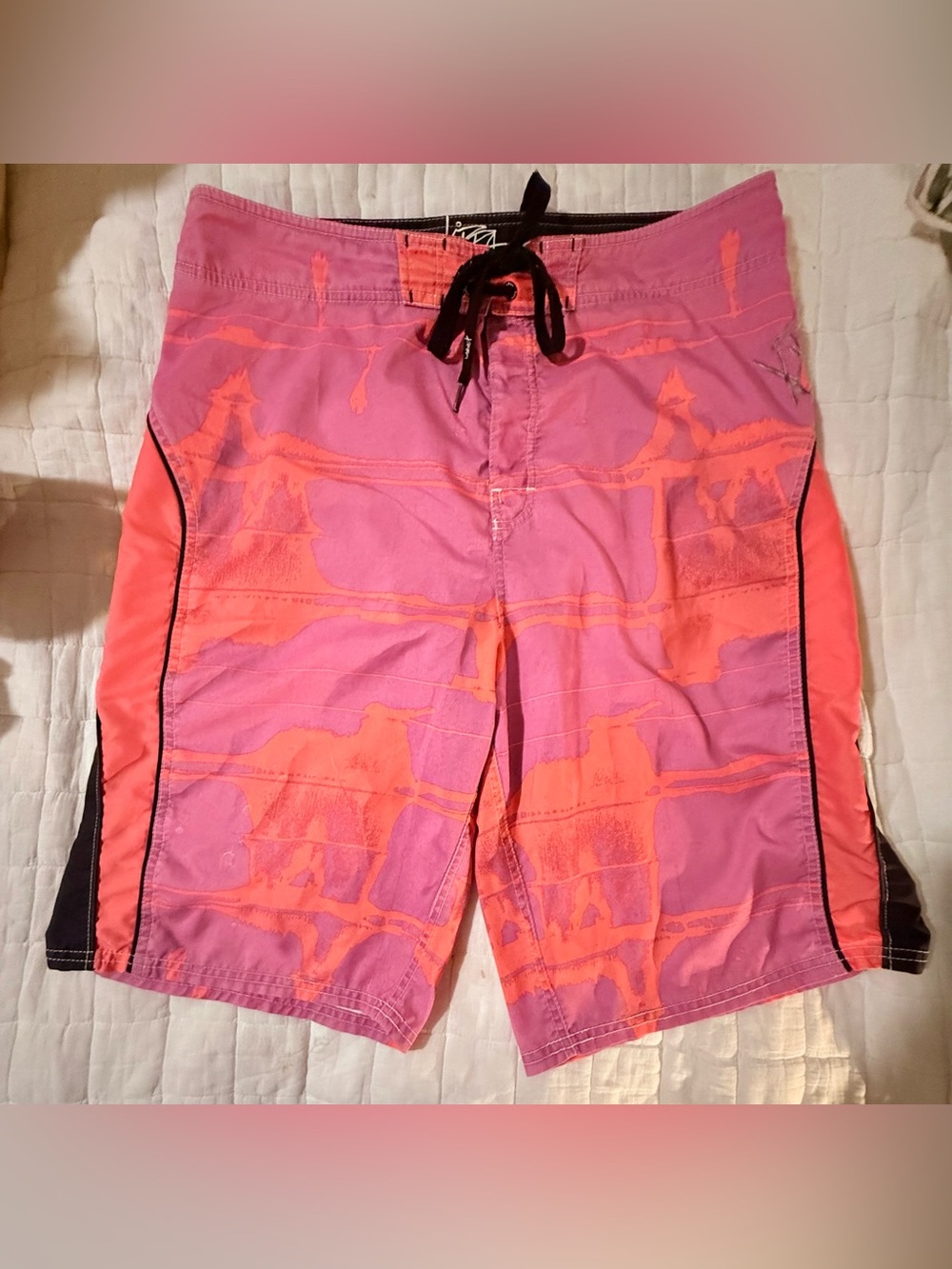 Kirra Y2K Grail Vintage Mens 36 Board Shorts Orange & Purple Surf Skate Beach
